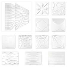 2qm 3D Platten Wand & Deckenverkleidung Deckenpaneele Natur Bambusfaser Wanddeko