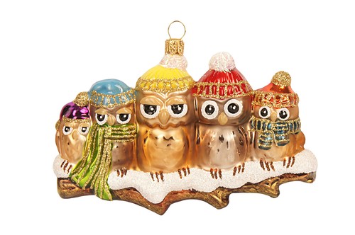 Christbaumschmuck glas eulen - glas,
