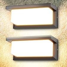 LED Wandleuchte, Außenleuchte IP65 18W Rechteck Gartenleuchte Außenlampe 3000K