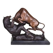 Stier und Bär Echt Bronze