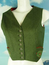 kurz & sexy & Stickerei neuwertig Lodenweste Leibchen Weste Trachtenweste Gr.42
