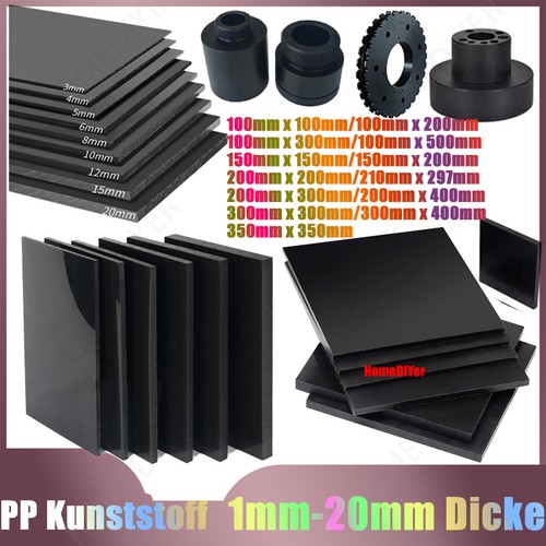 Schwarze kunststoff platten - schwarze, pp