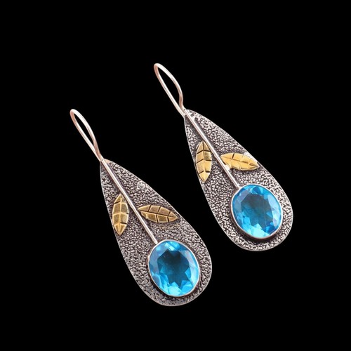 Oval natur swiss blue topas - natur,