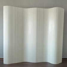 B-Ware Raumteiler Trennwand Paravent Weiß Bambus Sichtschutz Spanische Wand 2 m