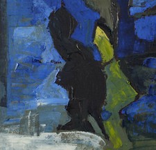 Claudia Aubauer Gemälde figures abstrakt Figuren 22x22cm quadratisch Figuren