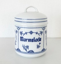 DDR Vintage Jäger Eisenberg Vorratsdose Marmeladendose Indisch Blau Strohblume
