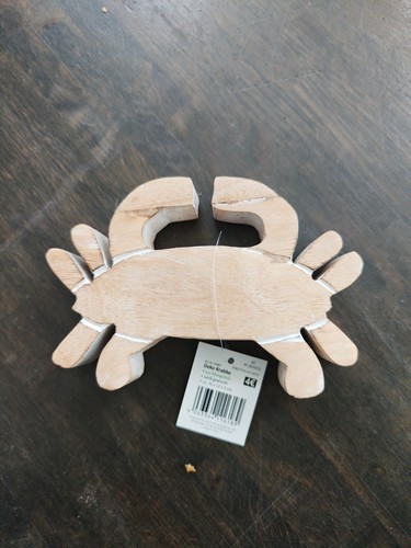 Deko krabbe mangoholz - krabbe, weiß