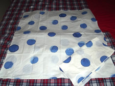 2x Ikea Kissenhülle,Tänkvärd,80x80 cm,Weiß,Blau,Punkte,Reißverschluß,Baumwolle