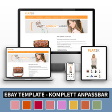 EBAYVORLAGE FLAT2K Template 2026 RESPONSIVE Auktionsvorlage Vorlage HTML Editor