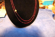 große 115 gr schwere Granat Kette  Gold 585/14k   Gelbgold  L 120 cm