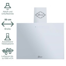 Dunstabzugshaube 80cm TouchControl Gurari GCH D 286 WH 8  1000m³/h AUSTELLER 