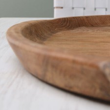 Holz-Tablett Deko rund