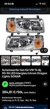 Scheinwerfer Set für VW T4 LED klarglas/chrom Dragon Lights SONAR/ Kurze Front