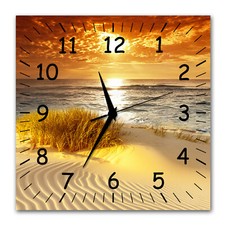 BM Wanduhr 30 cm x 30 cm  leises Uhrwerk Funkuhrwerk Meer Strand 9273-1a SZ