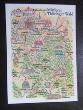 AK Mittlerer Thüringer Wald,Landkarte,Orientierungskarte,Reliefkarte,DDR um1987 