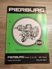 Handbuch Solex Fallstromvergaser 35 PDSIT (Audi) Stand 09/1980