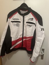 Motorradjacke in Weiß, Rot