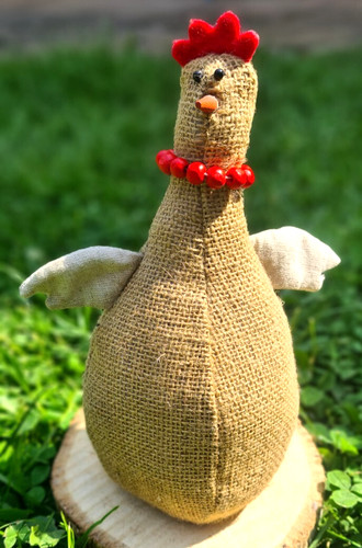 Huhn dekohuhn jute sackstoff - huhn,