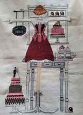 LKE  liebevolle kreuzstichentwürfe Lulu Belle fertig gestickt 35 x 24