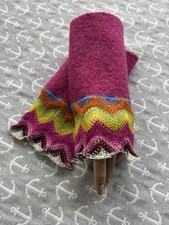 Stulpen Handstulpen Merino Walkloden pink ital. Designerstrickstoff 20 cm