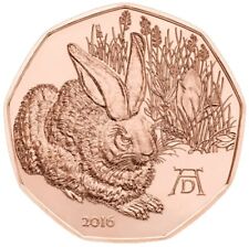 Österreich 5 Euro 2016 Kupfer OSTERMÜNZE unzirkuliert FELDHASE DÜRER