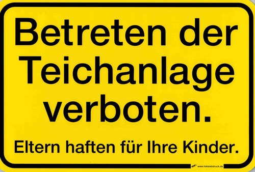 Schild betreten der - -,