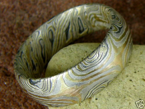 Trauringe mokume gane - gane, gold