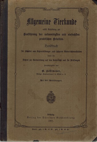 Allgemeine tierkunde - allgemeine,