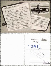 Ansichtskarte  Die Fischerin vom Bodensee Liedkarte Lied Noten Text 1960