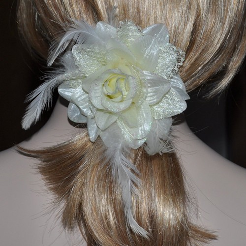Haargummi feder brosche stoff - feder,