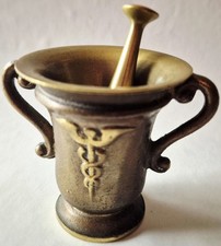 Alter Apotheker Messing Bronze Mörser Stößel Pistill