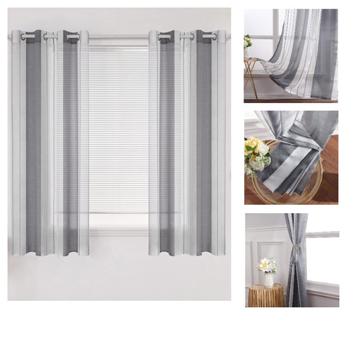 Voile gardinen set 2er - voile,