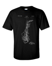 T-Shirt Saxophon Patent Bauplan Musik Holzblasinstrument Musik