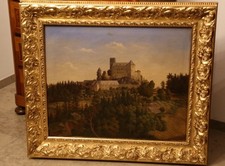 Ölgemälde 19Jh. Romantik Schloss Burg Rapottenstein Österreich 85x100cm gerahmt