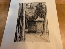 Alte Tusche / Federzeichnung Schwarzwinkel *Rotes Haus* Schönheide signiert H.W.