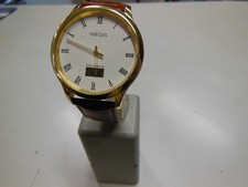 MARQUIS Herren Funkuhr Armbanduhr Braunes Leder, deutsches Funkwer