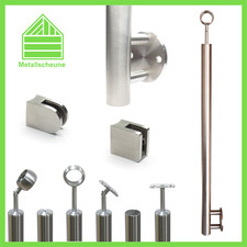 Edelstahl Pfosten für Glashalter seitliche Montage Glasklemmen Blechklemmen