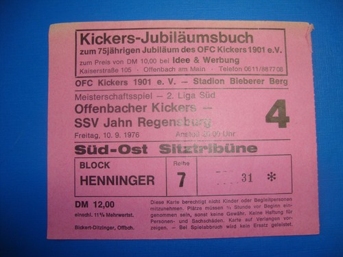Ticket ofc kickers - 76/77,
