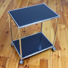 * USM Haller TV Beistelltisch Nachttisch & Rollen * Anthrazit / Grau * Chrom * 