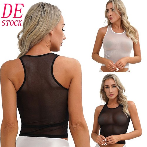Damen sheer mesh - de, top