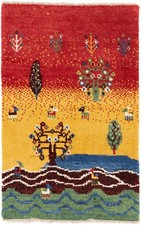 Perser Gabbeh Teppich Grün