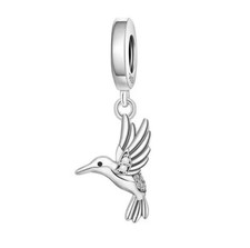 Charm Dangle Kolibri Vogel Flügel 925 Silber - Anhänger für Pandora Armband