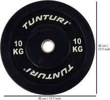 Langhantelscheibe Gewichtsscheibe aus Gummi 10Kg 50mm Krafttraining - Tunturi