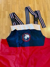 Marinepool Segelhose / Ölzeug-Latzhose – Rot/Marineblau, Größe XL