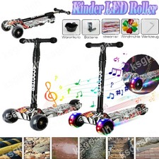 Faltbar Kinder Roller LED Räder Kinderscooter Dreiradscooter Scooter Cityroller