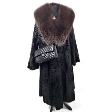 BREITSCHWANZ SWAKARA MANTEL PELLICCIA FUR COAT SILBERFUCHS KRAGEN XXL
