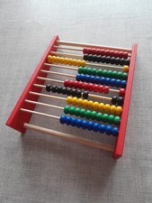 Abakus, Rechenhilfe, für Schulanfänger wichtig, Zählrahmen, bunte Holz Kugeln