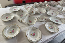 Hutschenreuther Porzellan Dresden bunte Blume Goldrand Ess-Service z.Auswahl