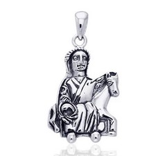 Peter Stone  935 Silber Kelten Amulett Göttin Epona Fruchtbarkeitsgöttin Römer