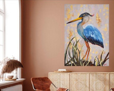 Reiher Leinwand 50x70